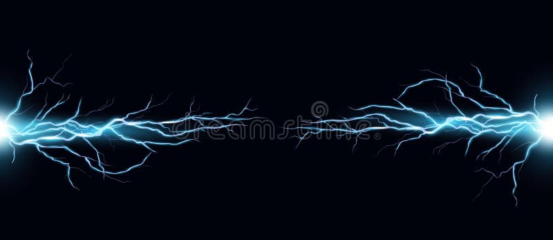 Ilustrare vectorială a efectului șocat al descărcării electrice asupra fundalului negru. energie electrică concept fulger energie stock illustration