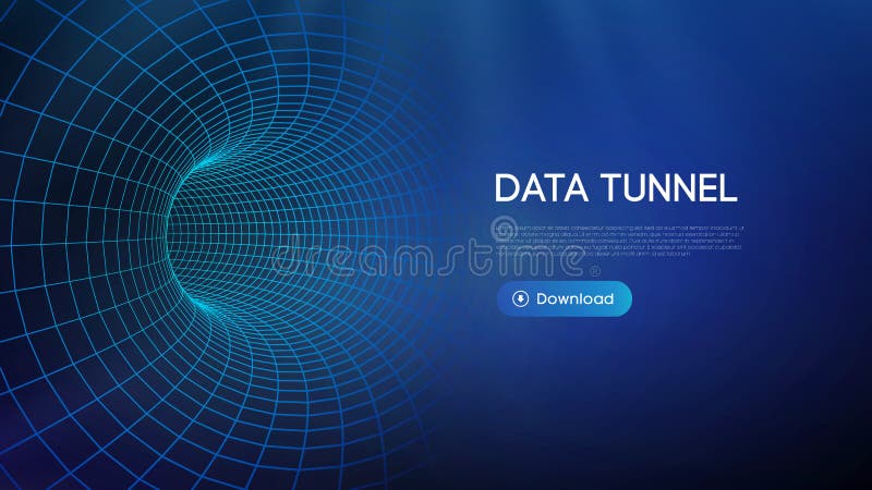 Ilustrare vectorială mare a tunelului de date. fundal digital abstract. tehnologie tunel informatic. datele de sortare și royalty free illustration