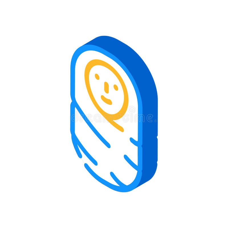 Ilustrare vectorială a pictogramei izometrice a nou-născutului stock illustration