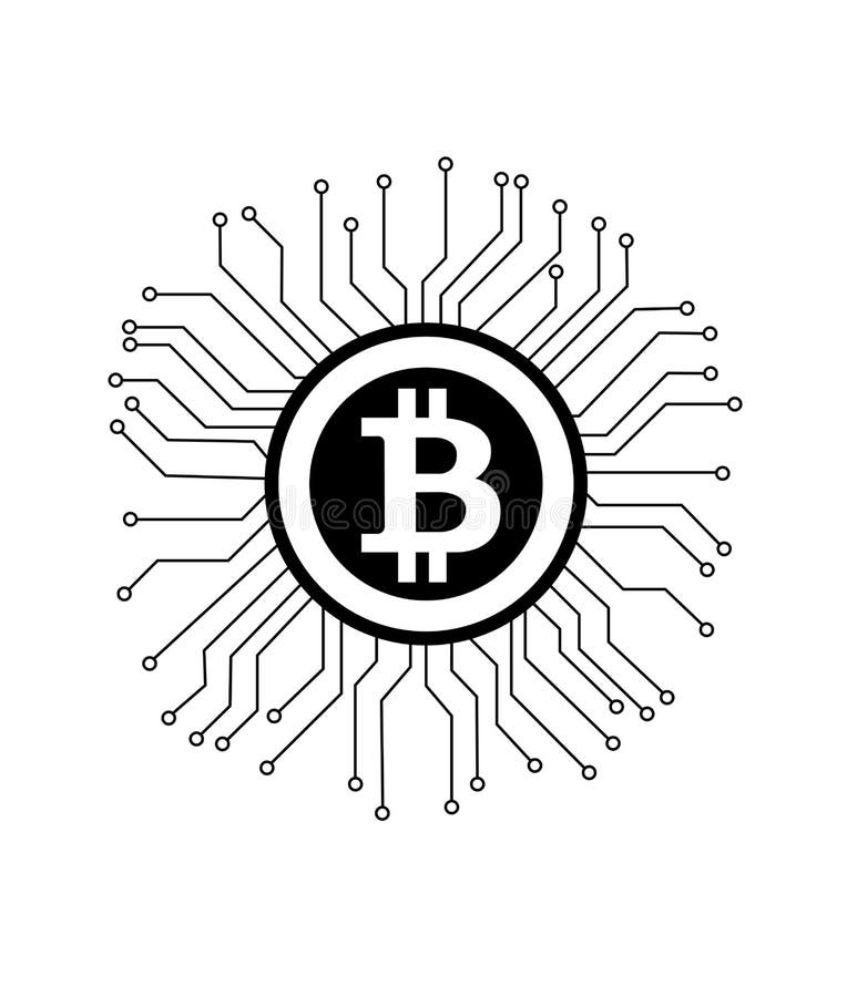Ilustrare vectorială a siglei criptomonetare digitale bitcoin vector illustration