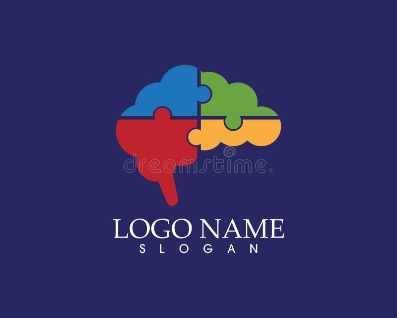 Ilustrare vectorială a siglei pentru puzzle cerebral vector illustration