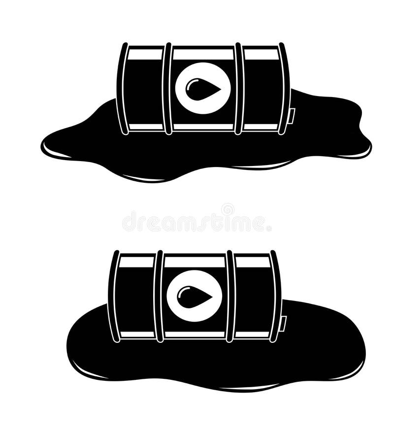 Ilustrare vectorială a țițeiului vărsat din containerul negru vector illustration
