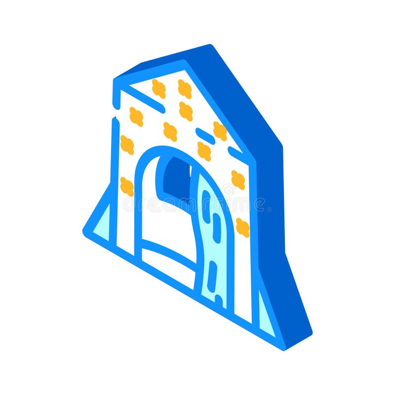 Ilustrare a vectorului pictogramei izometrice a jucăriei pentru copii în cort stock illustration