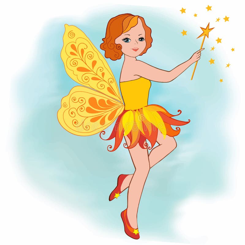 Ilustrare zână galbenă royalty free illustration