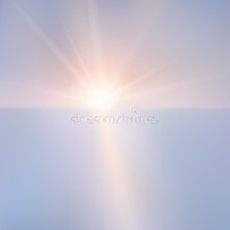 Ilustrarea apusului deasupra mării. stock illustration