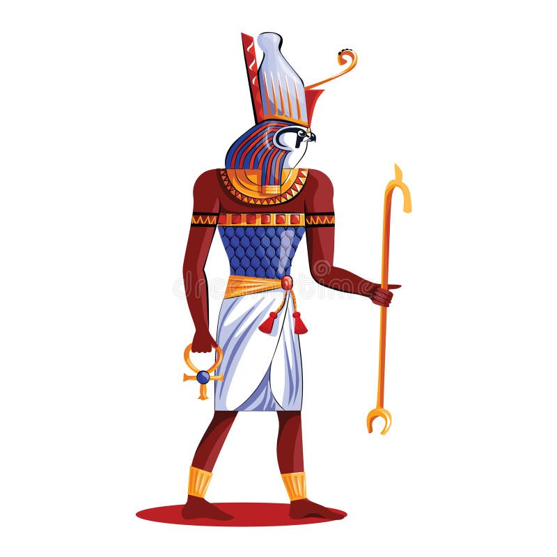 Ilustrarea caricatură antică a Zeului Soare al Egiptului royalty free illustration