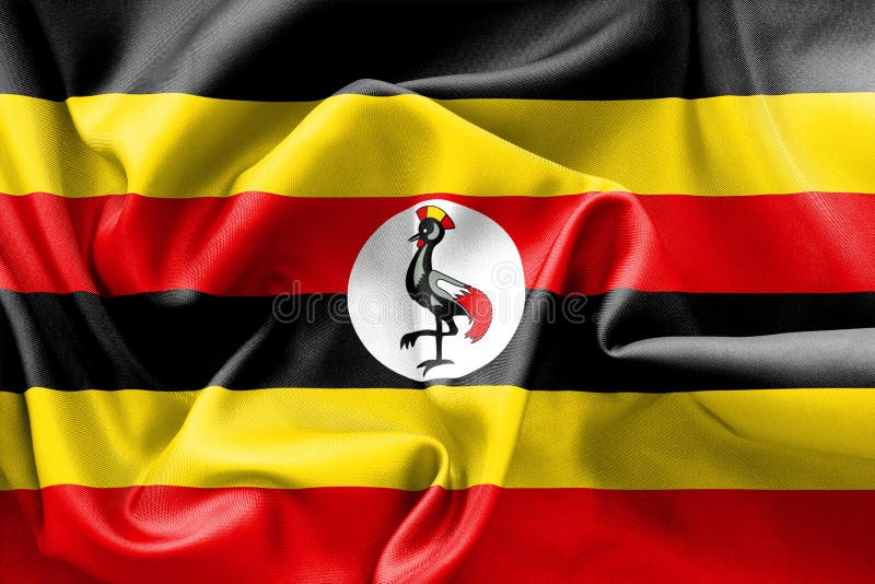 Ilustrarea efectului de riglă a drapelului Uganda royalty free illustration