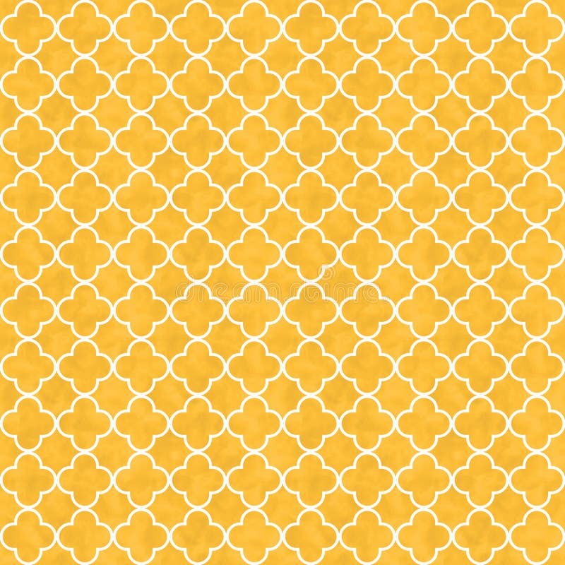 Ilustrarea fundalului de tipar material al liniilor de quatrefoil galbene care este fără sudură vector illustration