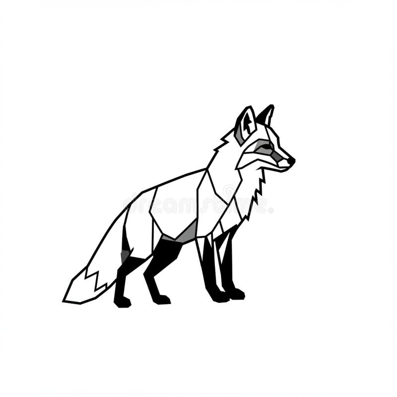 Ilustrarea geometrică a vulpilor vulpilor vulpilor cu forme poligonale și vector illustration