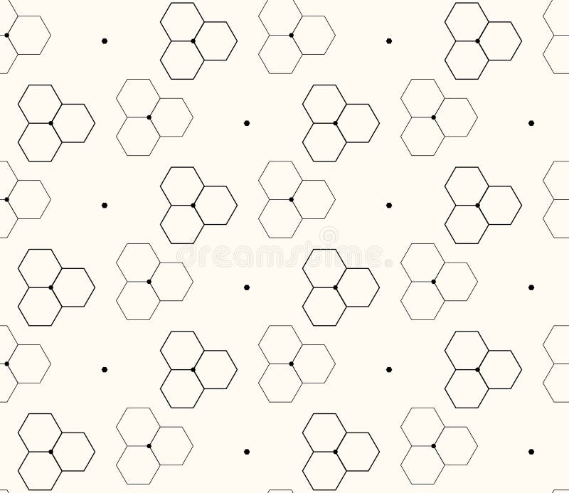 Ilustrarea modelului hexagonilor fără sudură, în fagure sau în fond molecular stock illustration