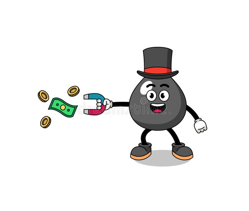 Ilustrarea personajului de capturare a petrolului cu un magnet vector illustration