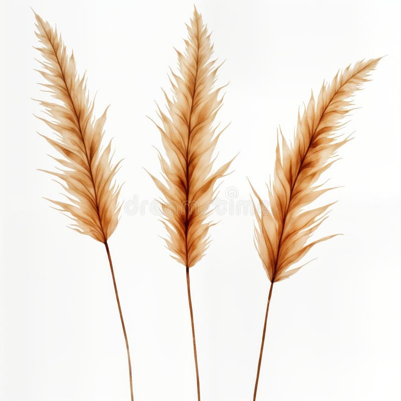 Ilustrarea pășunilor uscate. stil boho decorativ. acuarelă manuală. imagine izolată. culori maro bej deschis. stock illustration