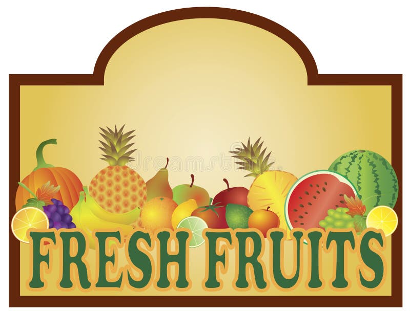 Ilustrarea semnului arborelui de fructe proaspete royalty free illustration