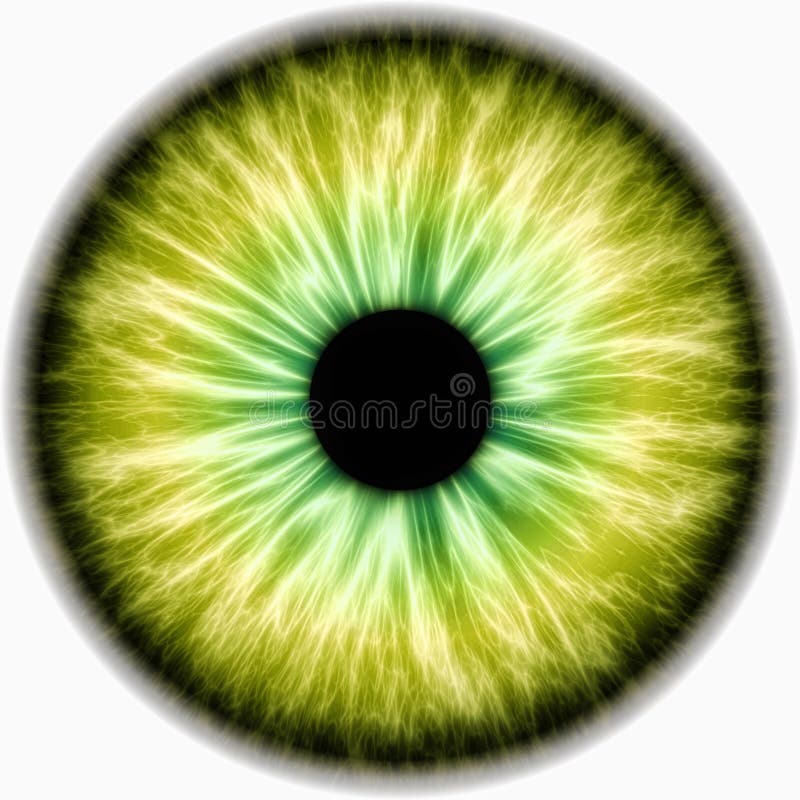 Ilustrarea unui iris uman galben. design grafic creativ pentru ilustrații digitale