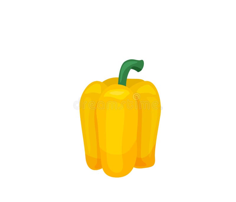 Ilustrarea vectorului alimentar sănătos. legume cu piper galben în culori strălucitoare, formă plată desenată în formă plată, izol vector illustration