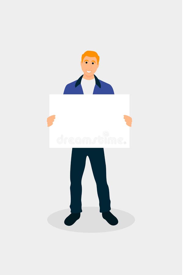 Ilustrarea vectorului desenat cu pancarte pentru bărbați vector illustration
