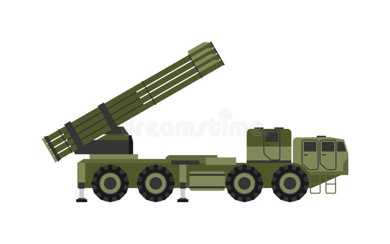 Ilustrarea vectorului lansator de rachete militare vector illustration