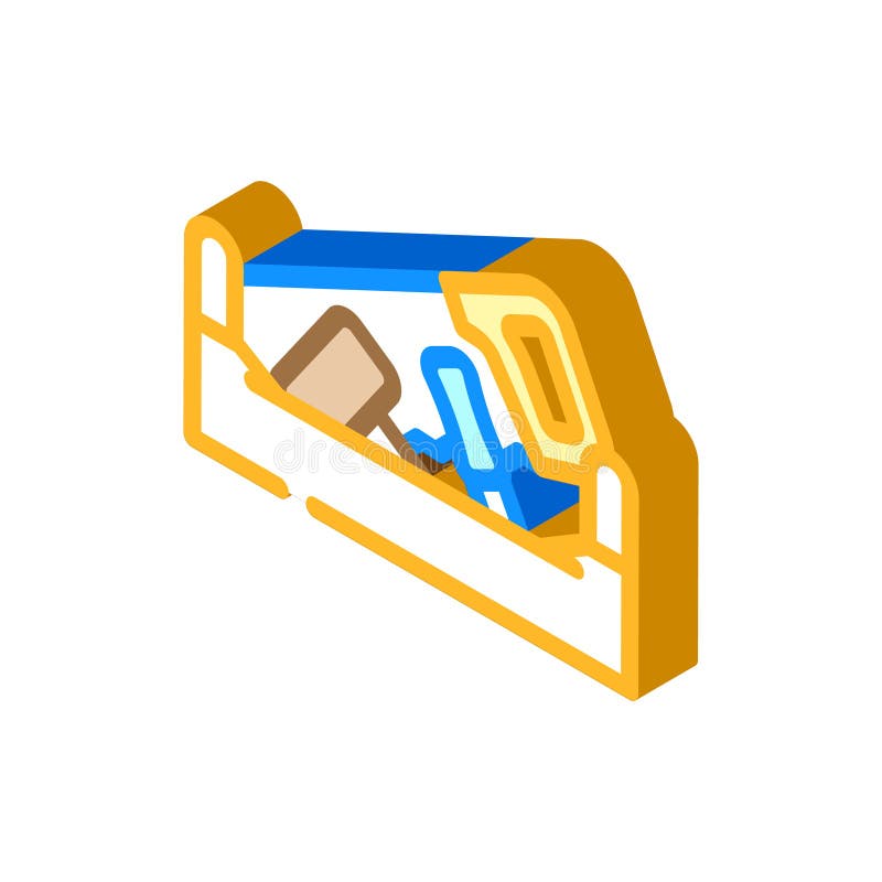 Ilustrarea vectorului pictogramei izometrice a instrumentelor de jucărie royalty free illustration