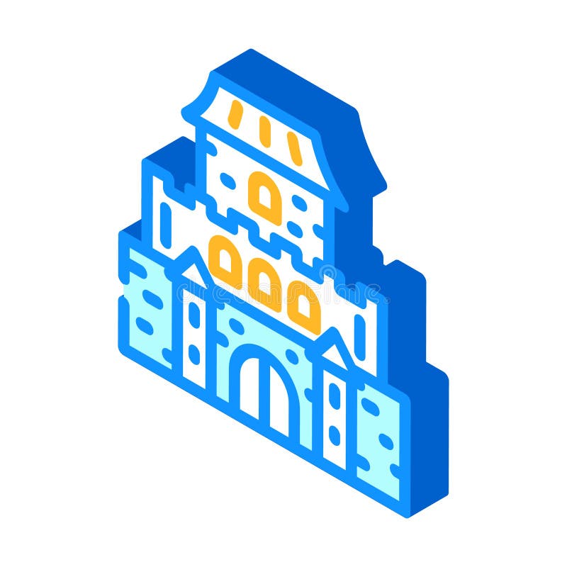 Ilustrarea vectorului pictogramei izometrice a jucăriei de la castel vector illustration