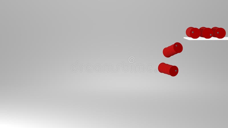 Ilustration 3d. Ölbarrelpreisverfälle auf Diagramm. vektor abbildung