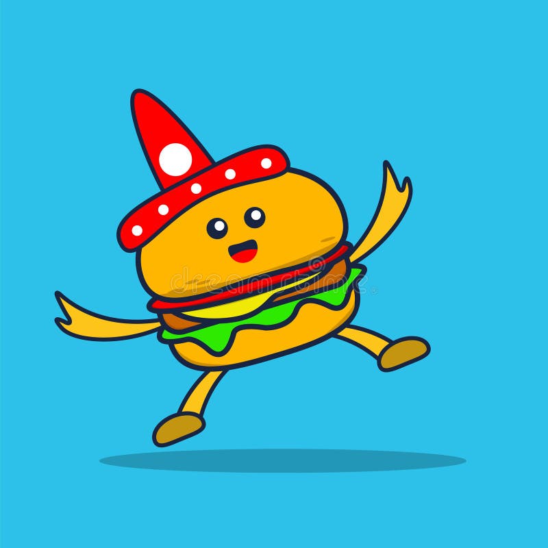 Ilustration Vector Grapich Happy Burger royalty free illustration