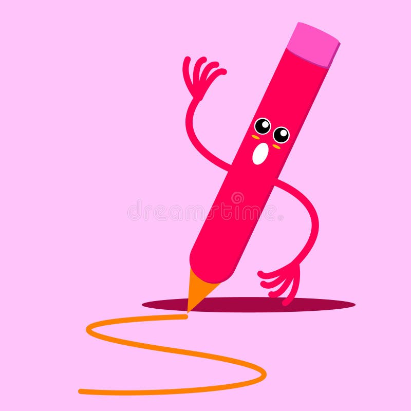 Ilustration Vector Grapich Pink Pencil royalty free illustration
