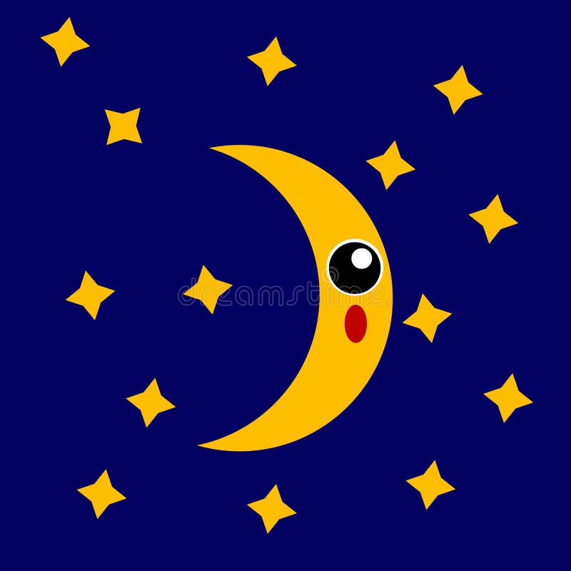 Ilustration Vector Grapich of Moon at Night royalty free illustration