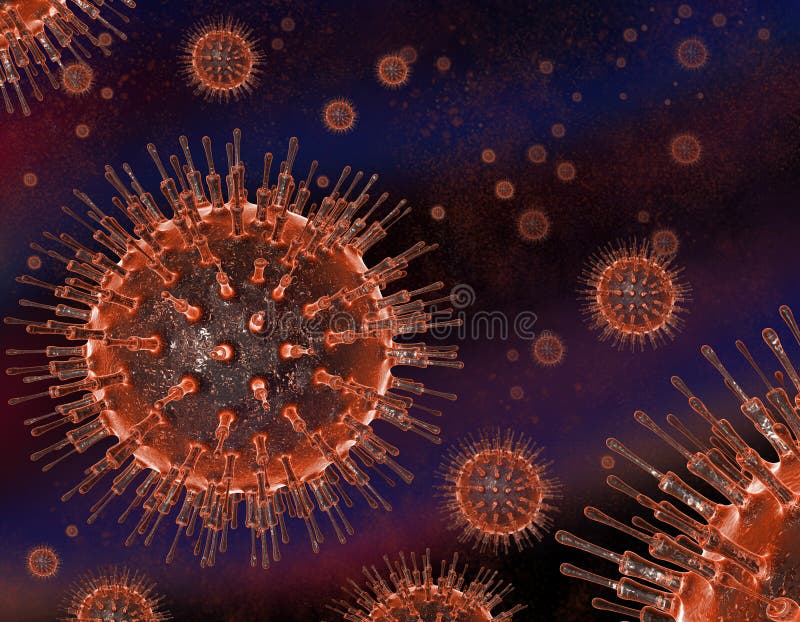 Ilustração 3D de um vírus