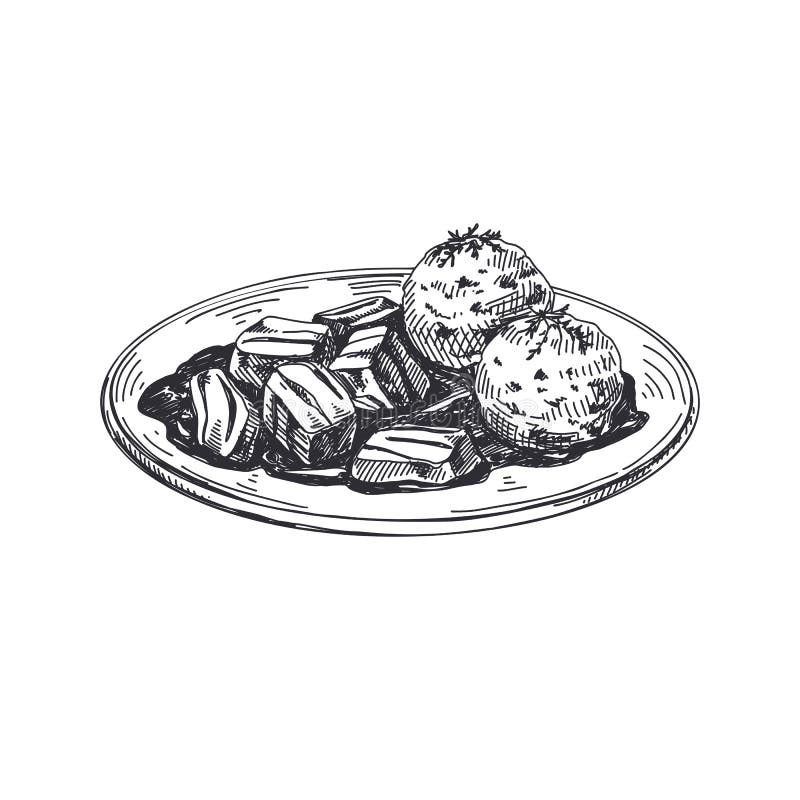 Ilustração austríaca tirada do alimento do vetor mão bonita ilustração royalty free Ilustração austríaca tirada do alimento do vetor mão bonita ilustração royalty free