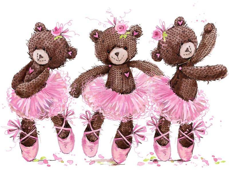 Ilustração bonito da aquarela do urso de peluche ilustração royalty free Ilustração bonito da aquarela do urso de peluche ilustração royalty free