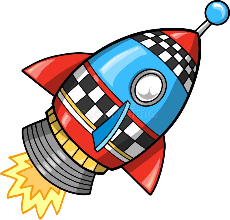 Cute Super Rocket Vector Illustration. Cute Super Rocket Vector Illustration