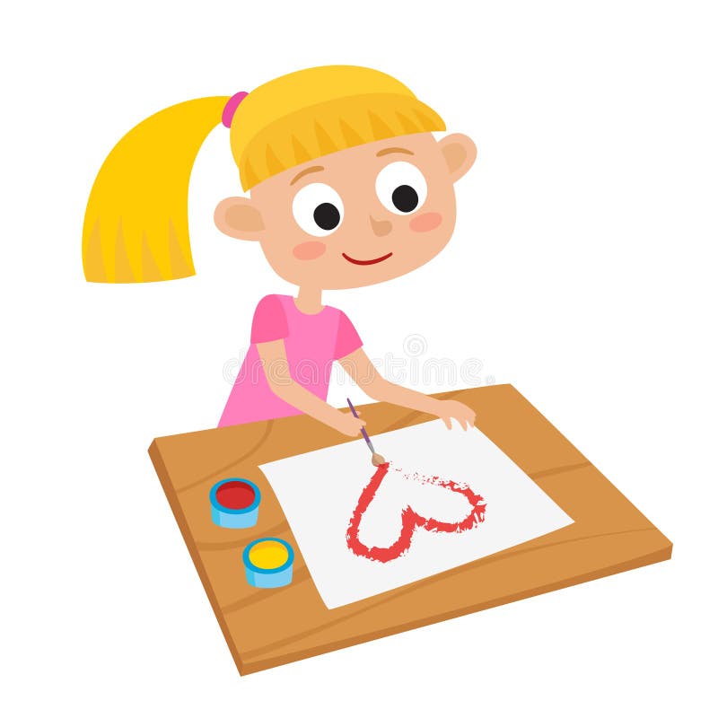 Ilustração bonito pequena de Vetora do artista de louro pequeno adorável ilustração stock Ilustração bonito pequena de Vetora do artista de louro pequeno adorável ilustração stock