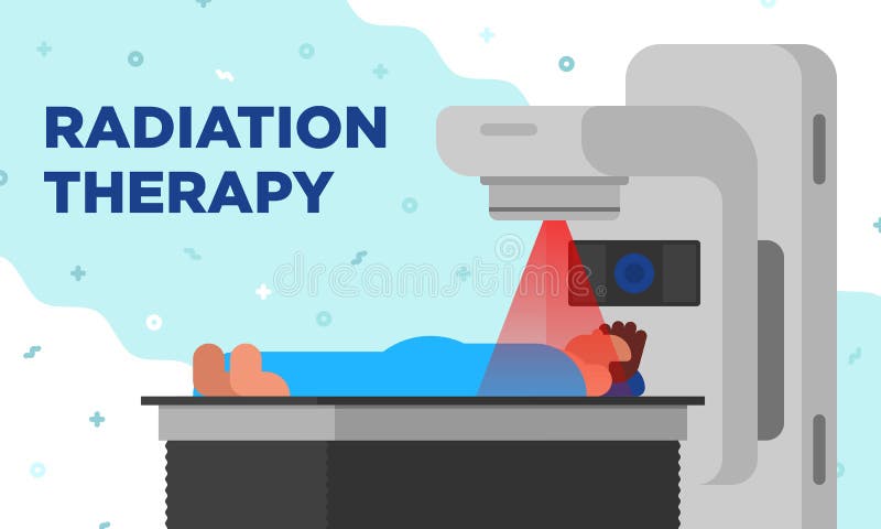 Ilustração colorida da radioterapia em um modetn ilustração do vetor Ilustração colorida da radioterapia em um modetn ilustração do vetor