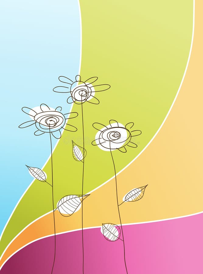 Ilustração com flores simples ilustração do vetor