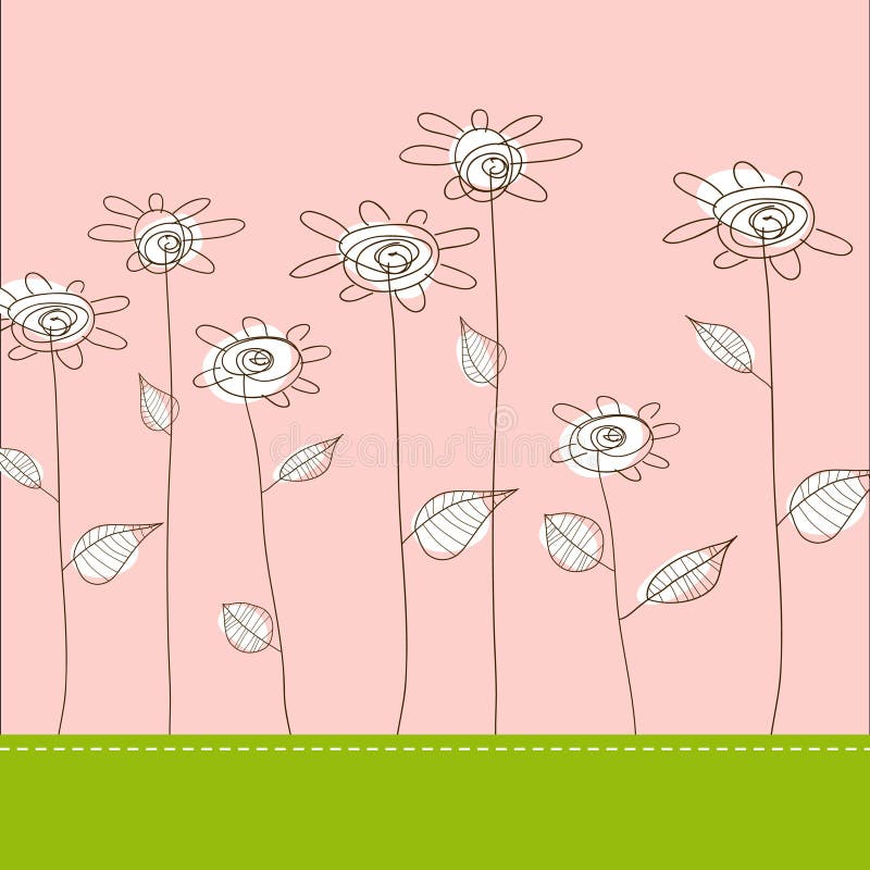 Ilustração com flores simples ilustração royalty free
