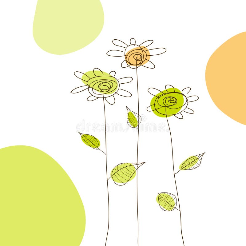 Ilustração com flores simples ilustração do vetor