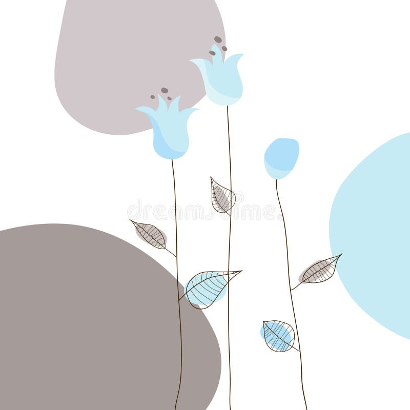 Ilustração com flores simples ilustração stock