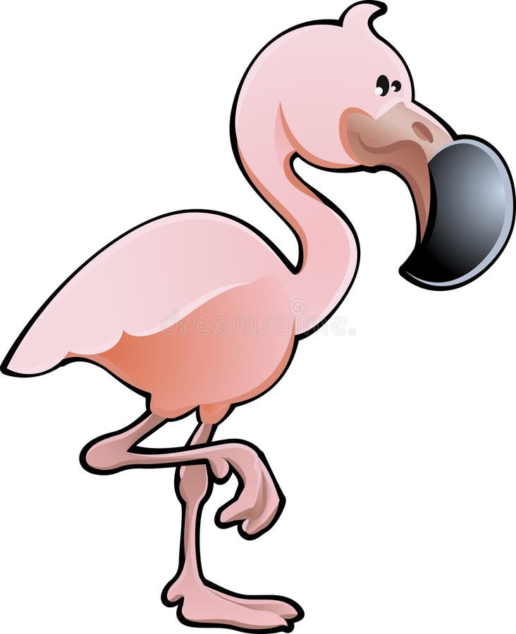 Ilustração cor-de-rosa bonito do vetor do flamingo ilustração do vetor