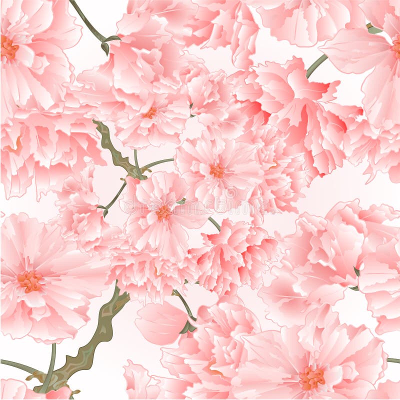 Ilustração cor-de-rosa natural do vetor do fundo do vintage sem emenda das flores de sakura da árvore do galho da textura editáve ilustração do vetor Ilustração cor-de-rosa natural do vetor do fundo do vintage sem emenda das flores de sakura da árvore do galho da textura editáve ilustração do vetor