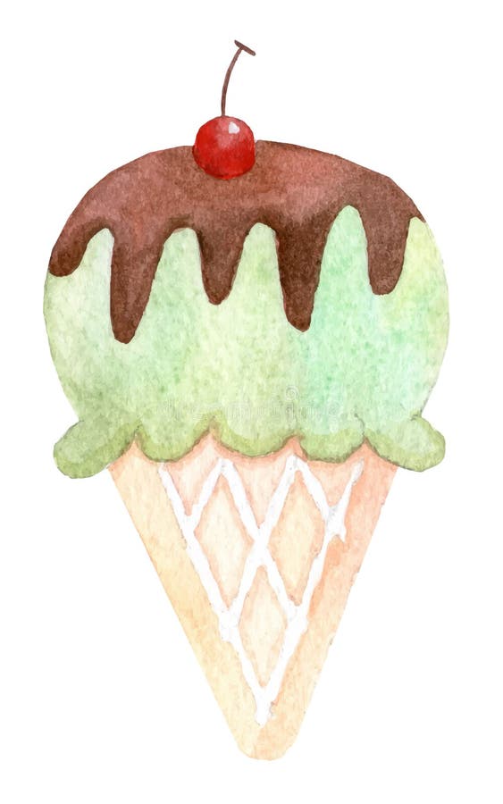 Ilustração da aquarela do gelado ilustração royalty free Ilustração da aquarela do gelado ilustração royalty free