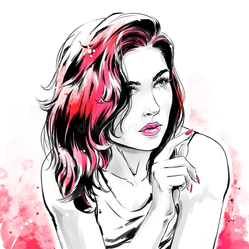 Ilustração da forma, retrato da mulher bonita ilustração do vetor Ilustração da forma, retrato da mulher bonita ilustração do vetor
