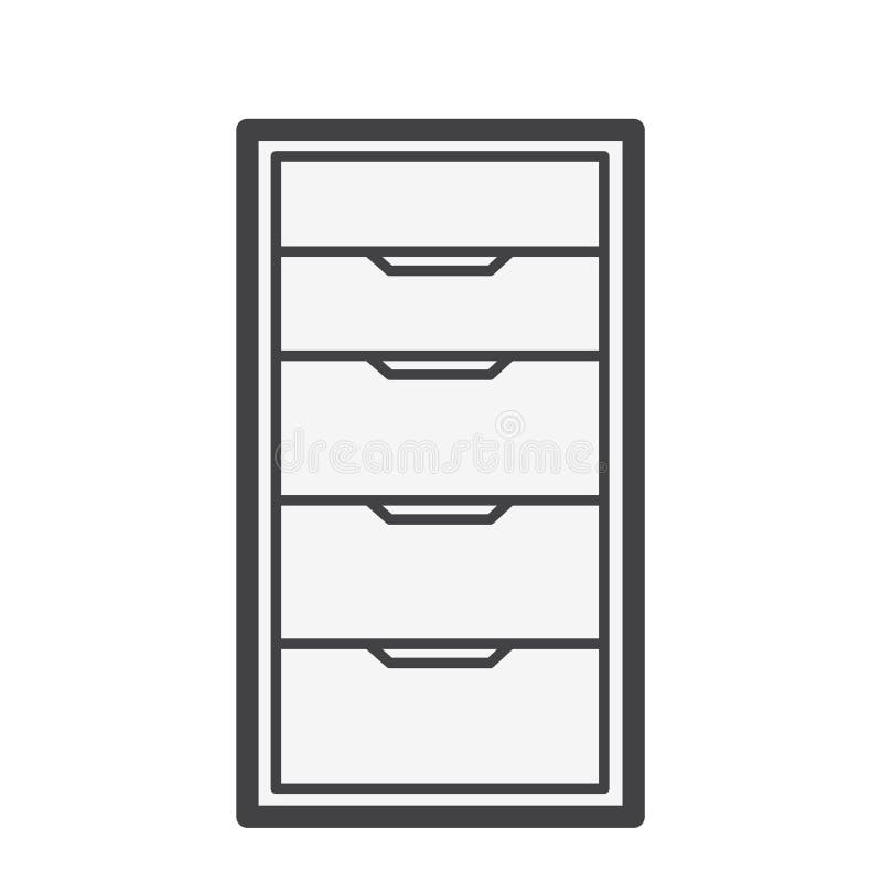 Ilustração da gaveta do original isolada no fundo branco ilustração royalty free