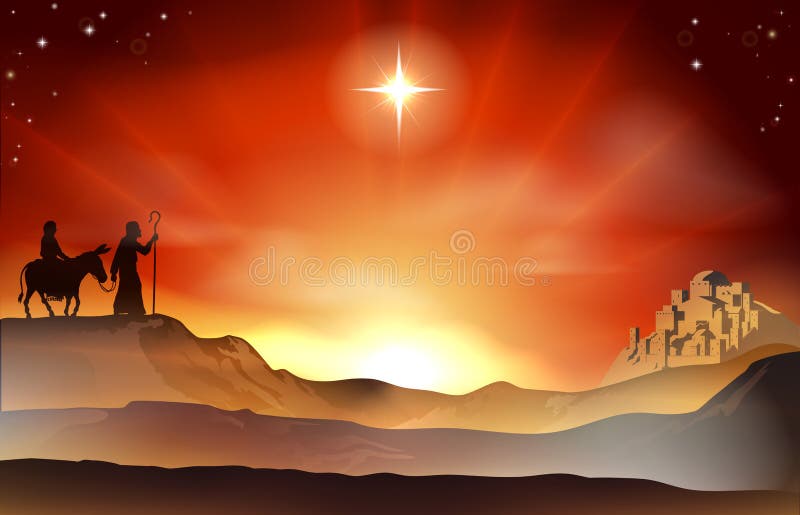 Ilustração da história do Natal da natividade ilustração do vetor Ilustração da história do Natal da natividade ilustração do vetor