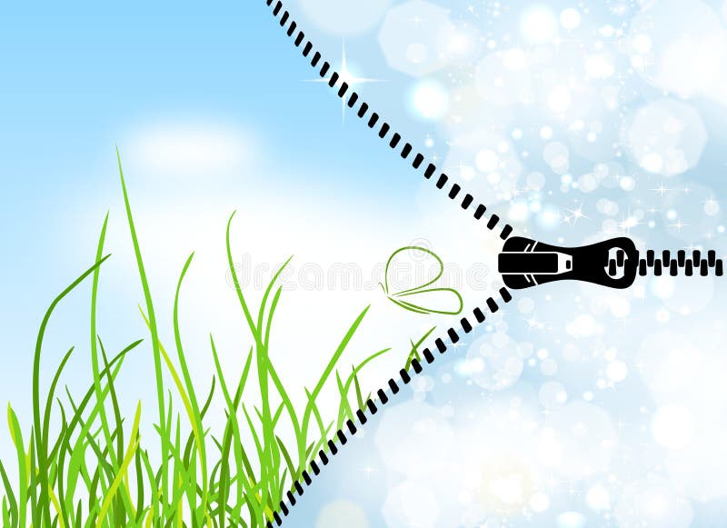 Winter-spring season change illustration with copy space. Winter-spring season change illustration with copy space