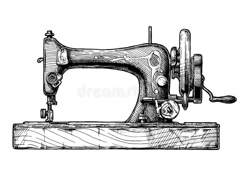 Ilustração da máquina de costura ilustração stock Ilustração da máquina de costura ilustração stock