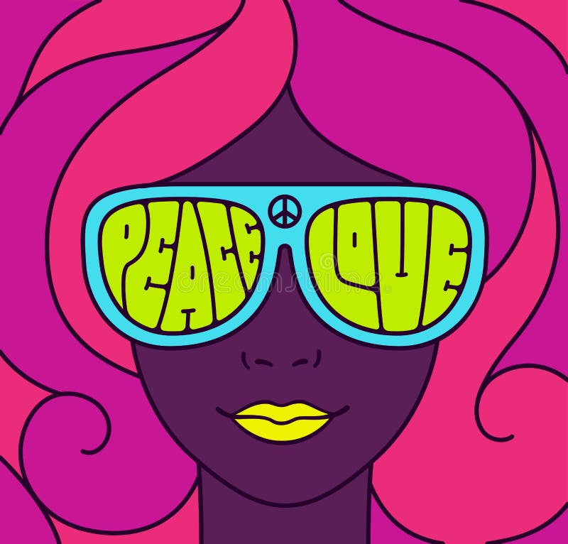 Ilustração da paz do amor da hippie