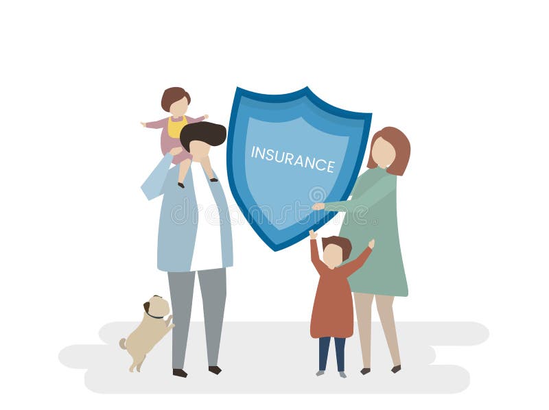 Ilustração da proteção do seguro de vida familiar