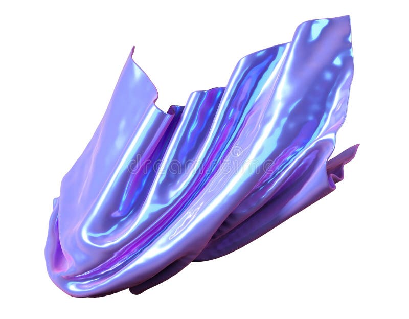 ilustração da rendição 3d do material holográfico iridescente roxo de pano macio no fundo isolado branco ilustração royalty free ilustração da rendição 3d do material holográfico iridescente roxo de pano macio no fundo isolado branco ilustração royalty free