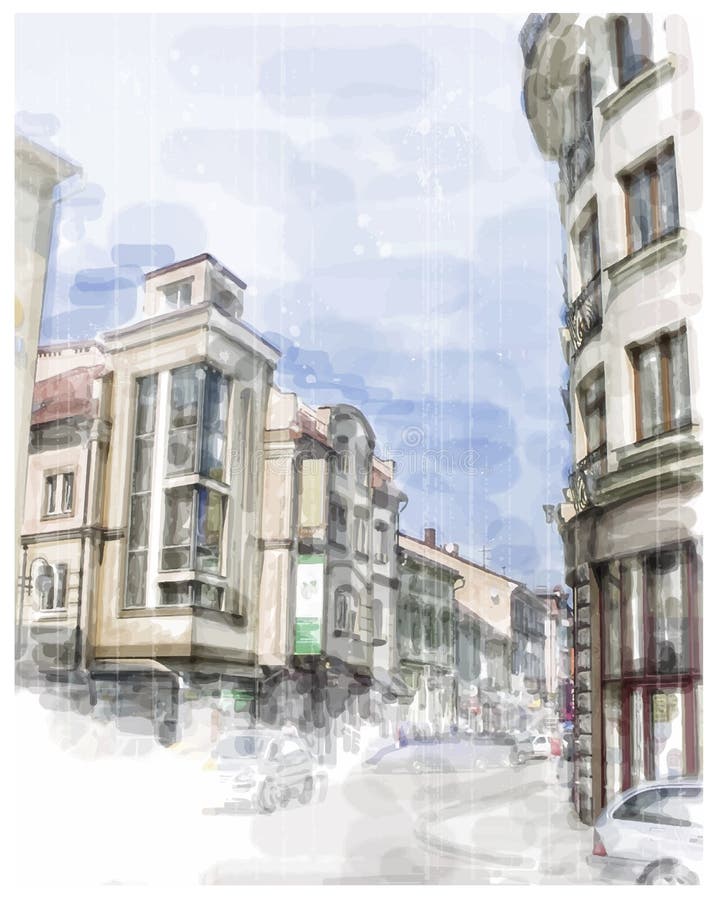 Ilustração da rua da cidade. ilustração do vetor Ilustração da rua da cidade. ilustração do vetor