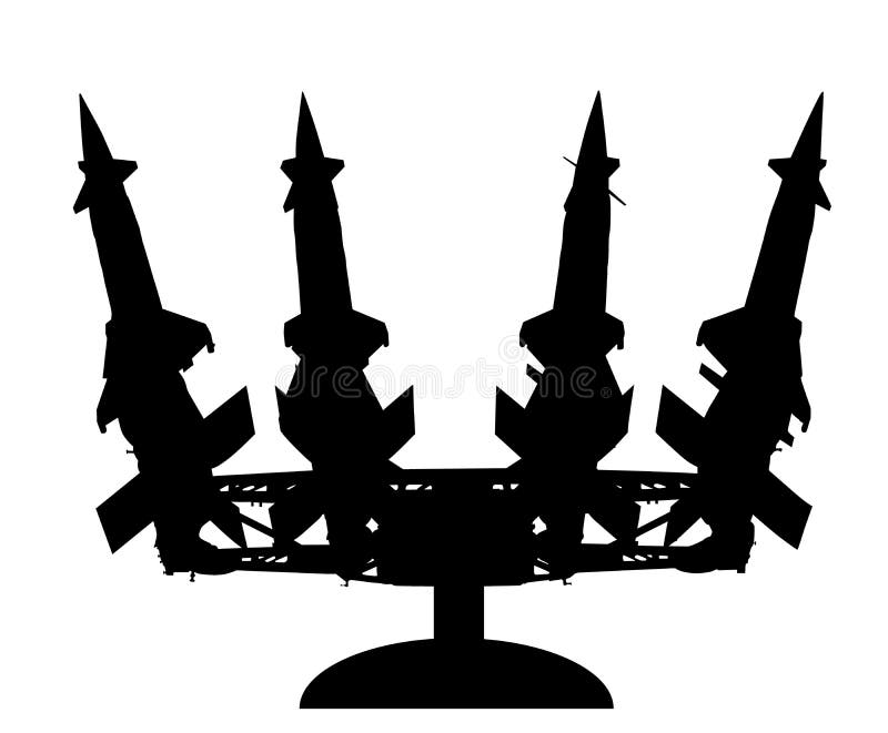 Ilustração da silhueta do vetor da lança-foguetes da artilharia Plataforma do portador de Rocket com bomba nuclear Prova nuclear, ilustração royalty free Ilustração da silhueta do vetor da lança-foguetes da artilharia Plataforma do portador de Rocket com bomba nuclear Prova nuclear, ilustração royalty free